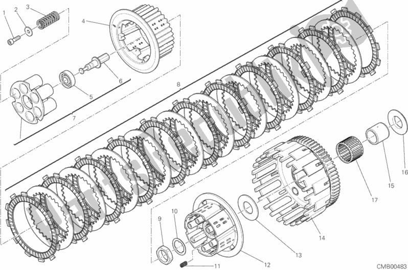 All parts for the Clutch of the Ducati Monster 797 Thailand USA 2019